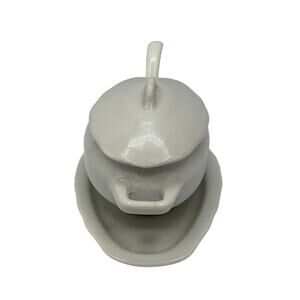 Vintage White Ceramic Mini Tureen With Ladle